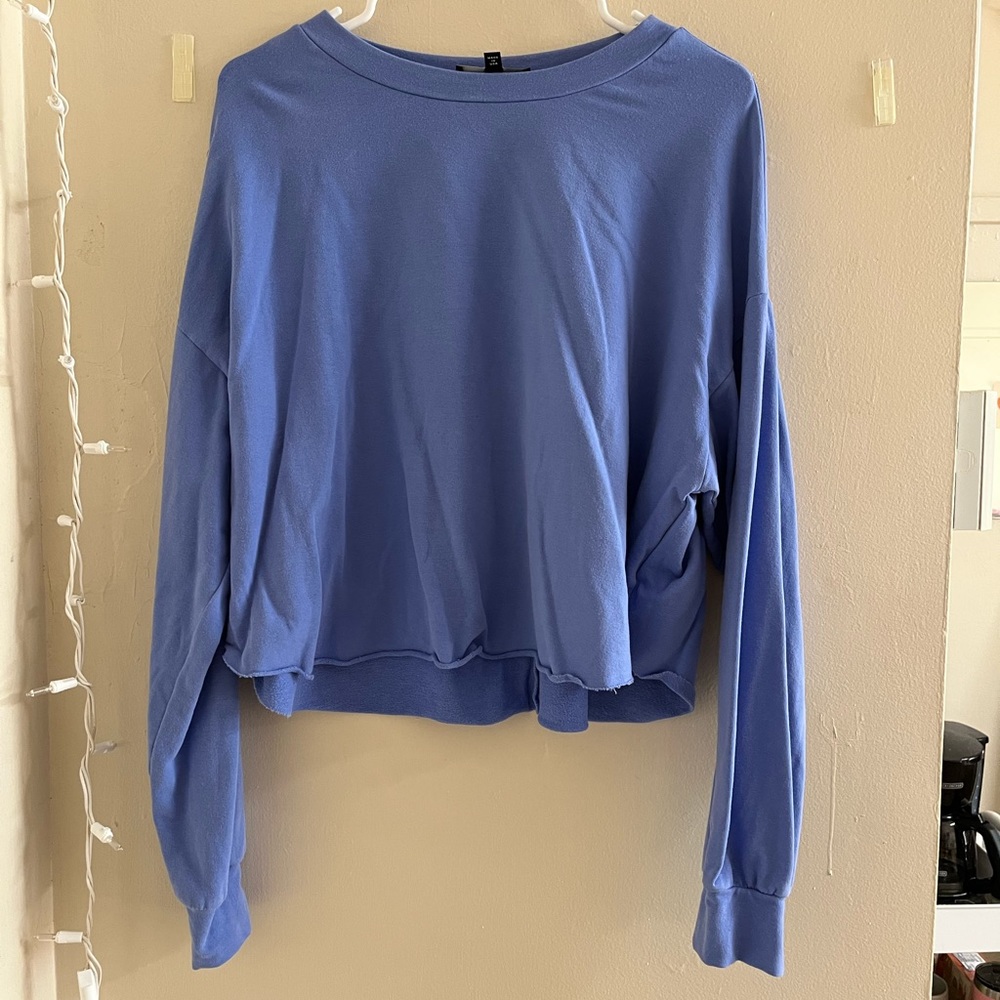 Lulus cropped blue sweatshirt